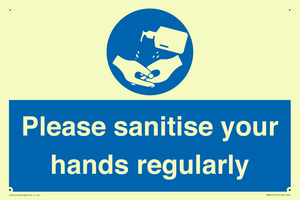 Please sanitise your hands regularly
